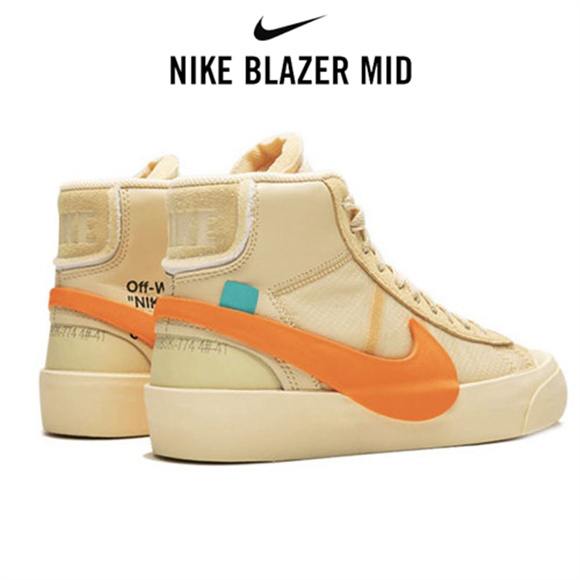 OW x Nike Blazer Mid萬聖節 米黃3