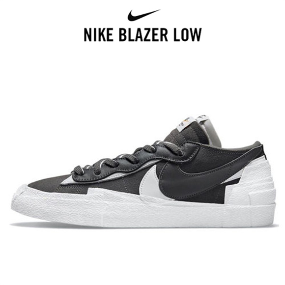 Sacai x Nike Blazer Low黑白3