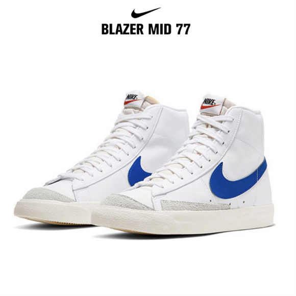 Blazer Mid '77白 藍鉤1